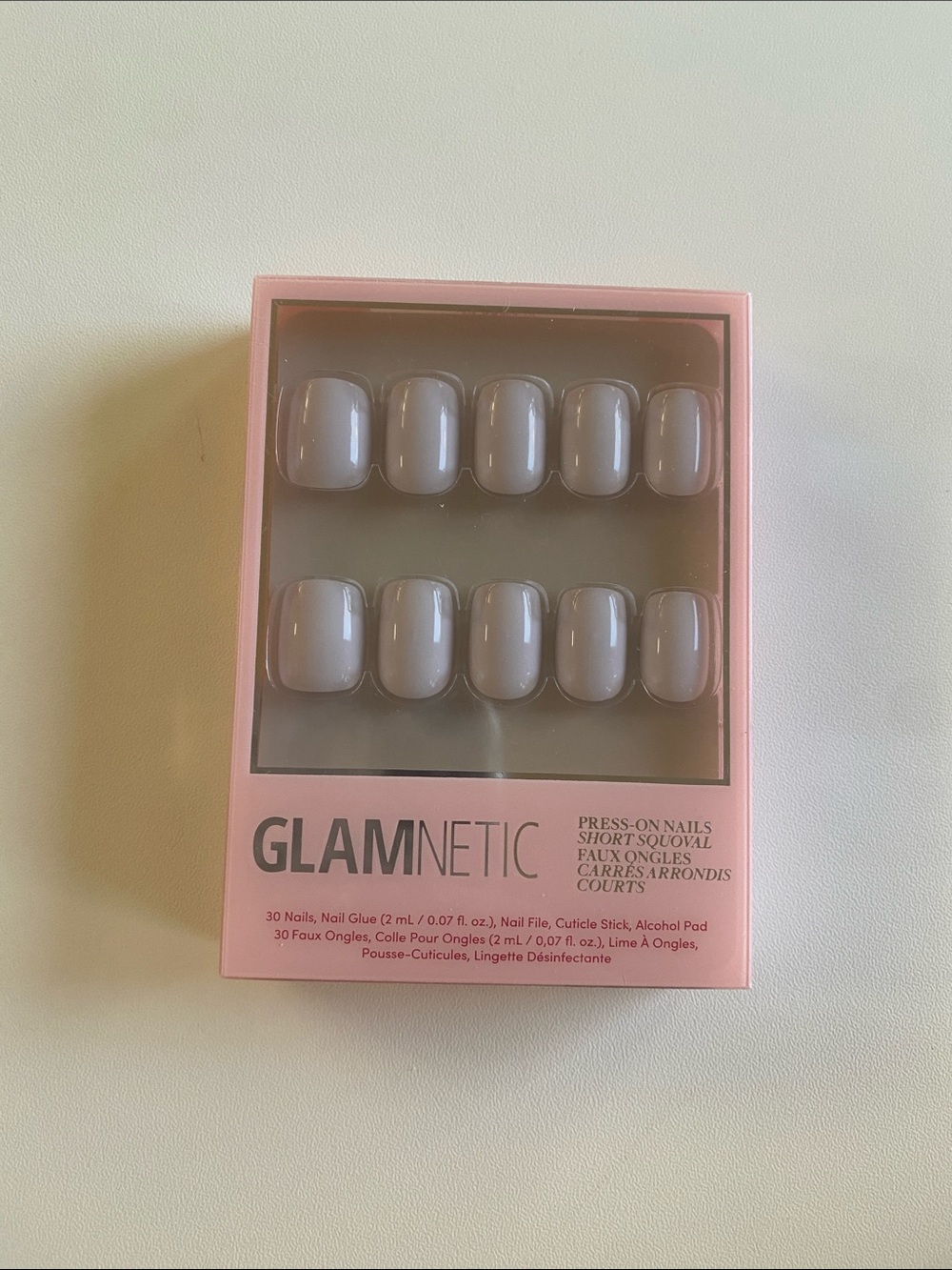 GLAMnetic Short Squoval Press-On Nails in Lilac Gray